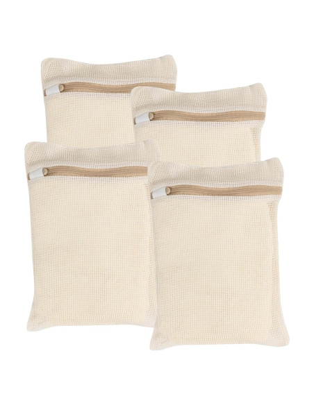 Bolsa de lavandería de malla algodón orgánico NAHADS 4 piezas