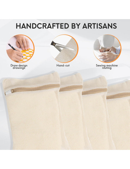 Bolsa de lavandería de malla algodón orgánico NAHADS 4 piezas