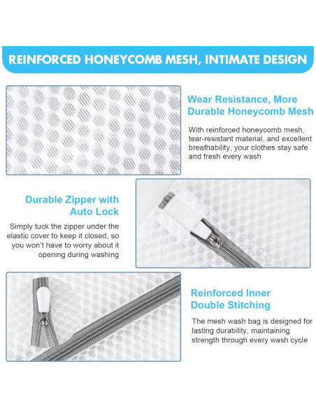 Bolsas de Lavandería de Malla VUEKYN - 3 Tamaños (Grande, Mediana, Pequeña)