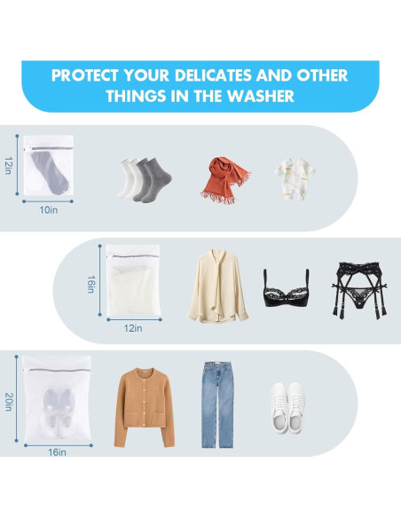 Bolsas de Lavandería de Malla VUEKYN - 3 Tamaños (Grande, Mediana, Pequeña)