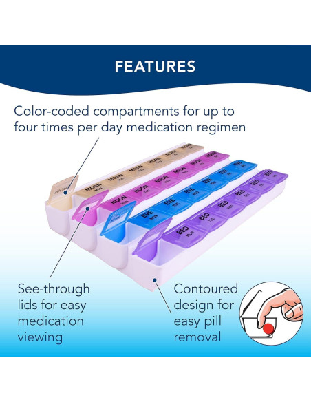 Organizador de Medicamentos Carex Mediplanner 7 Días con Cortador