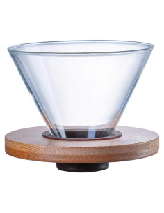 Soporte de Filtro de Café Jaugufiy de Vidrio y Madera