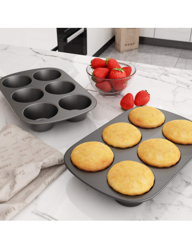 Molde para Muffin Jumbo Tiawudi 3 Piezas 6 Tazas Antiadherente