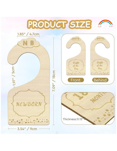 Divisores de Closet de Madera Lemon Shane - 10 Piezas para Bebés