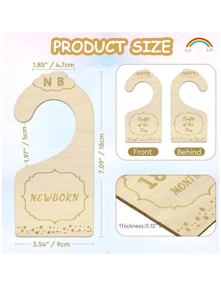 Divisores de Closet de Madera Lemon Shane - 10 Piezas para Bebés