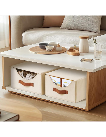 Cajones de Almacenamiento Apilables Homsorout 4 Piezas Beige