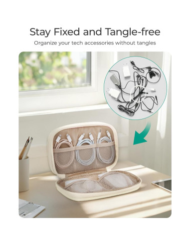Organizador Electrónico de Cables BAGSMART Beige 21x13x5 cm