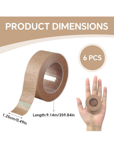 6 Rollos de Cinta Nasal Quirúrgica Microporosa YUEWEESER 1.27cm