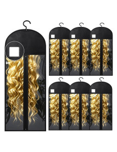 6 Bolsas de Almacenamiento para Pelucas YUJIASH 80cm con Percha