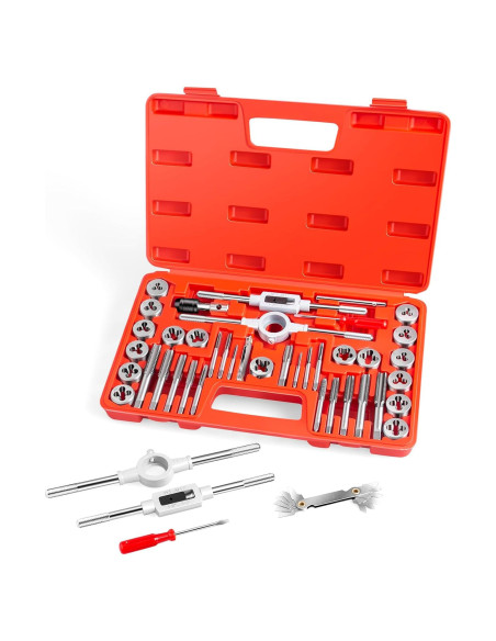 EFFICERE Kit de 40 Piezas de Herramientas de Rosca SAE Unificado