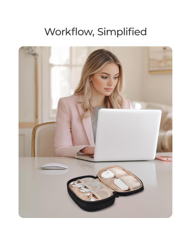 Organizador Electrónico de Cables BAGSMART Beige 21x13x5 cm