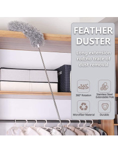 Plumero Telescópico MIZIKUSON de Microfibra 254 cm Gris 2