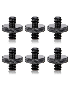 Paquete de 6 Tornillos de Trípode Tweruna 1/4" Macho Negro