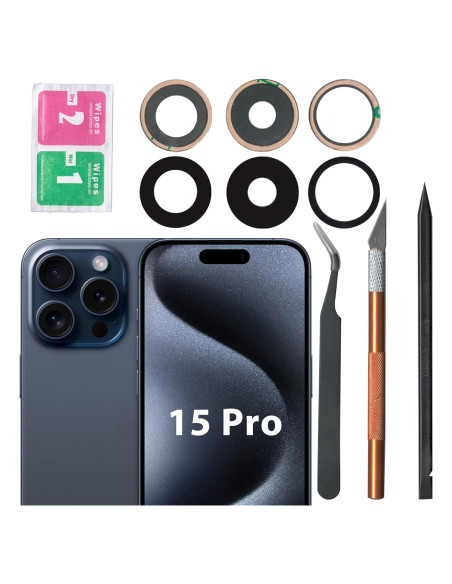 Cristal de Lente de Cámara Trasera LiXiongBao para iPhone 15 Pro