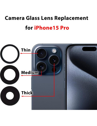 Cristal de Lente de Cámara Trasera LiXiongBao para iPhone 15 Pro