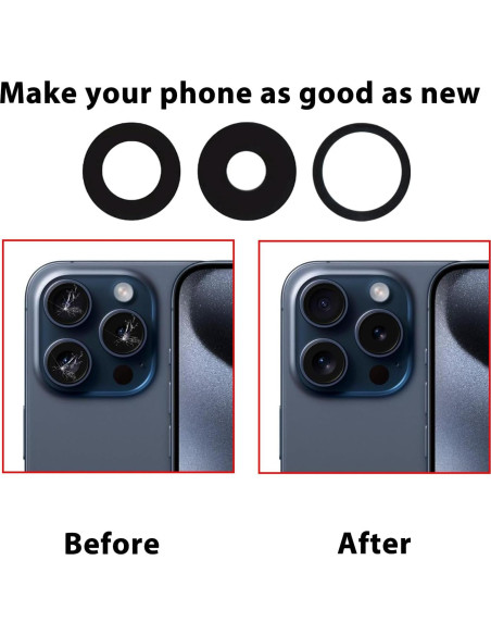 Cristal de Lente de Cámara Trasera LiXiongBao para iPhone 15 Pro