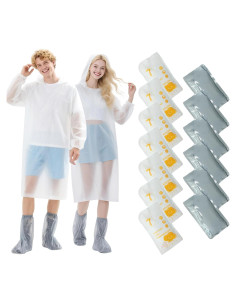 Impermeable desechable Zhenyoubml con capucha y cubiertas de botas