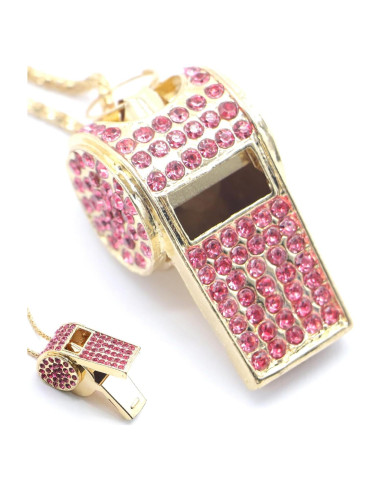 Silbato de Metal con Cristales UnisonPet Rosa 30cm