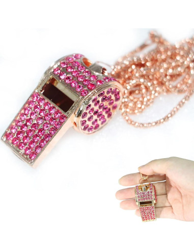 Silbato de Metal con Cristales UnisonPet Rosa 30cm