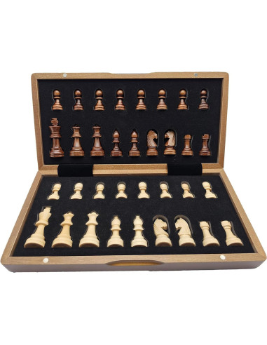 Juego de Ajedrez Magnético de Madera 30 cm Plegable Huizhou