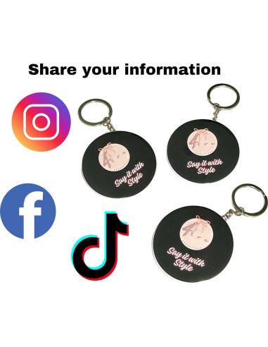 Paquete de 3 llaveros inteligentes NFC personalizados 5.6 cm