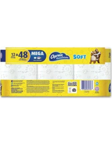 Papel Higiénico Charmin Esenciales Suave 2 Capas 12 Rollos