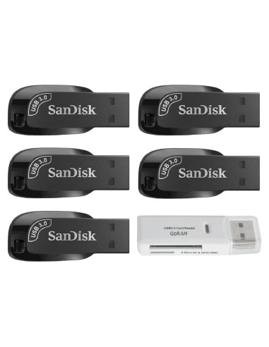 Paquete 5 Unidades Flash SanDisk 64GB USB 3.0 Ultra Shift