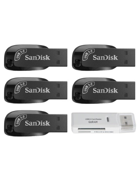 Paquete 5 Unidades Flash SanDisk 64GB USB 3.0 Ultra Shift