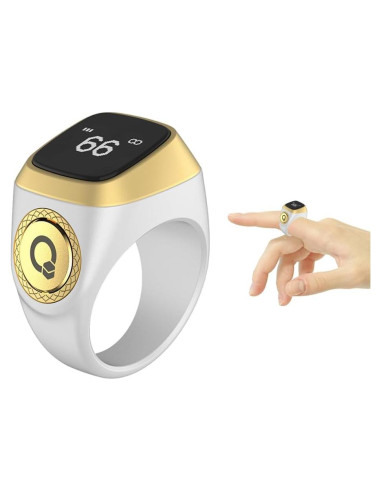 Contador de Anillo Inteligente Tasbih Abiyou 18MM Blanco