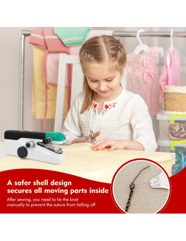 Máquina de Coser de Mano Xamanabu Mini Eléctrica Portátil