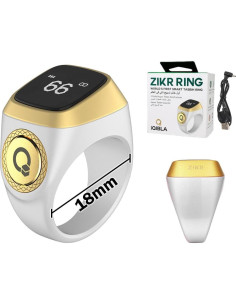 Contador de Anillo Inteligente Tasbih Abiyou 18MM Blanco 2
