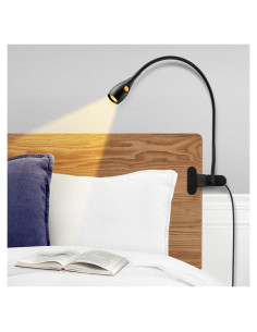 Lámpara de Lectura Clip Acegoo con Luz Regulable y USB-C