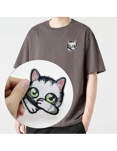 Kit de 18 Parches de Gato Bordados Woohome para Planchar