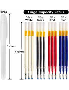 Bolígrafos Borrables por Calor Jauisus 4 Colores 12 Recargas 2
