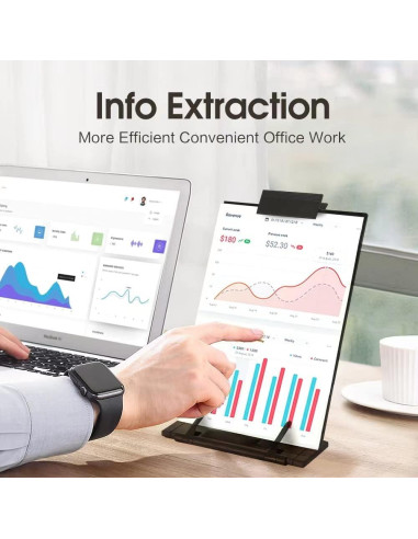 Soporte de Documentos Ajustable OSPNIEEK, Metal Negro, 7 Posiciones