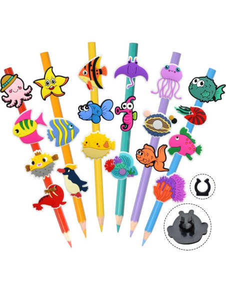 Toppers de Lápiz de Animales Marinos Kleeblatt - 50 Piezas