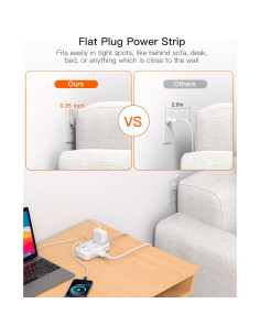 Tira de Alimentación BESHON 5FT con 6 Salidas y 4 USB 2