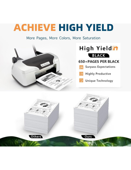 Cartuchos de tinta negra PFKink 64XL para impresoras Envy