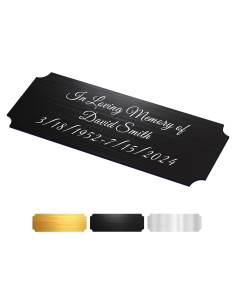 Placas de Nombre Personalizadas EDSG 1x3" Metal Negro