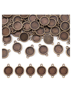 50 Piezas Conectores de Cabochón Antiguo Bronce 12mm Pandahall