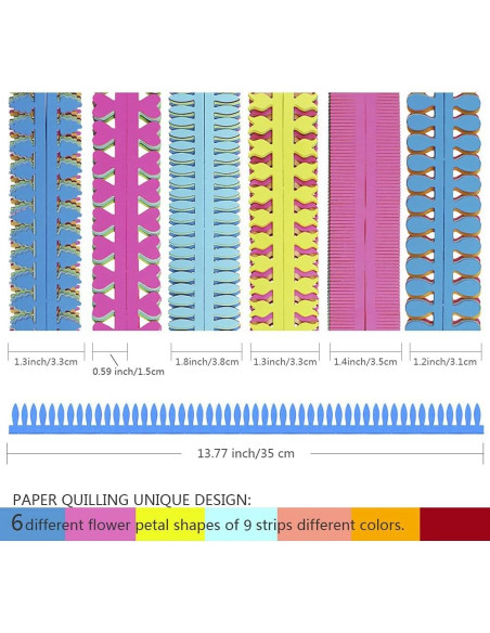 Tiras de Papel Quilling Coloridas SaktopDeco 112 Piezas 35 cm