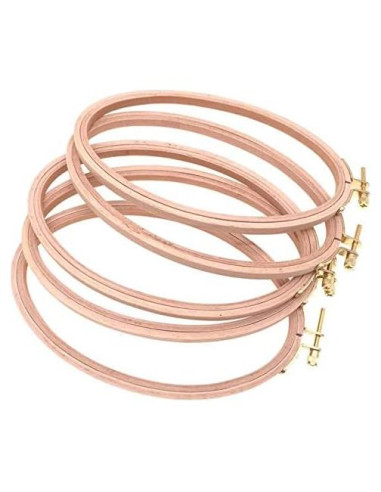 Aros Ovalados de Madera de Haya Ajustables 21x13cm - Juego de 5