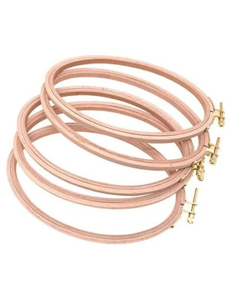 Aros Ovalados de Madera de Haya Ajustables 21x13cm - Juego de 5