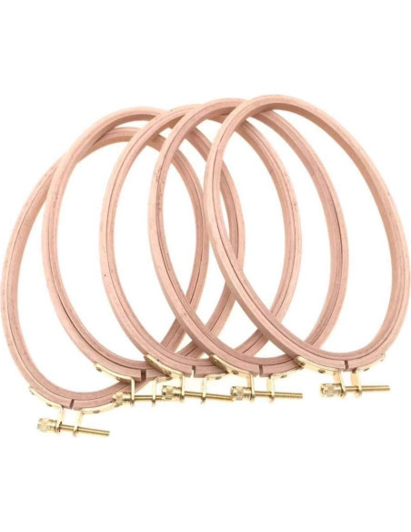 Aros Ovalados de Madera de Haya Ajustables 21x13cm - Juego de 5