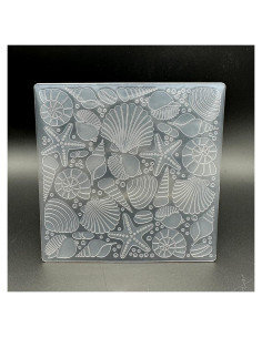 Plantilla de embosado 3D concha de estrella de mar 12.7x12.7 cm