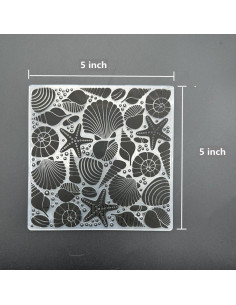Plantilla de embosado 3D concha de estrella de mar 12.7x12.7 cm 2