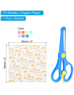 Juego de Papel de Origami PATIKIL 70 Hojas Luminiscente 50x50mm 2