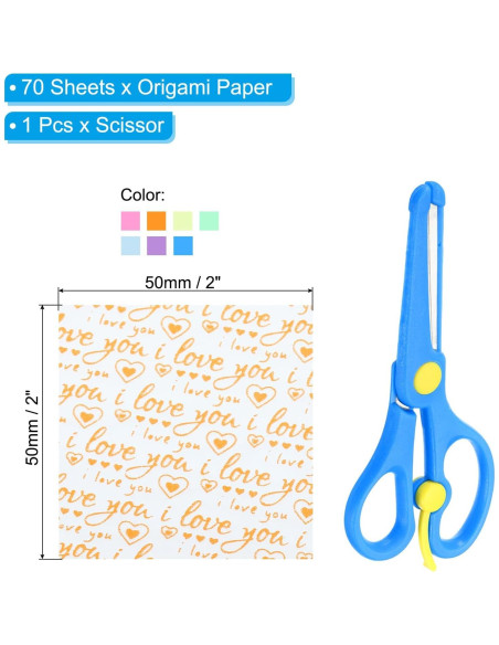 Juego de Papel de Origami PATIKIL 70 Hojas Luminiscente 50x50mm