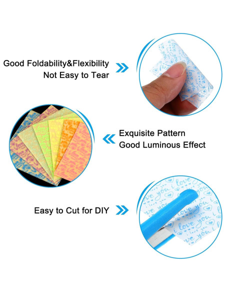 Juego de Papel de Origami PATIKIL 70 Hojas Luminiscente 50x50mm