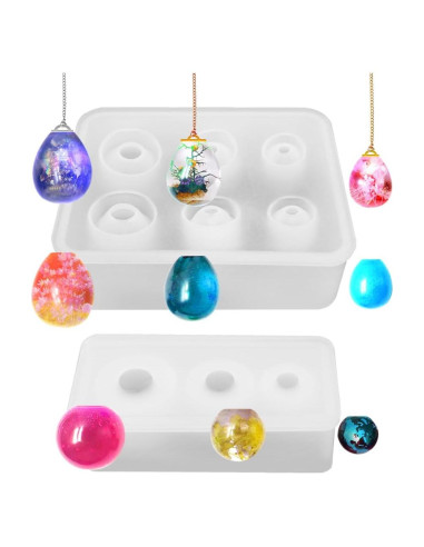 Moldes de Silicona DLAND para Resina Esféricos - 2 Pcs
